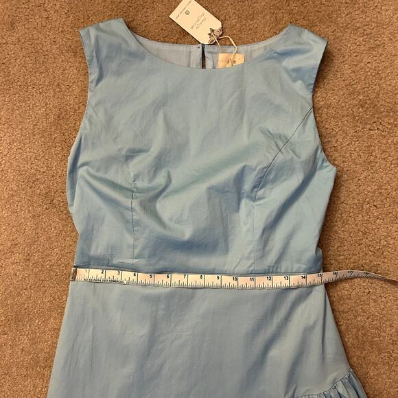 Linen Vibes Cinderella Blue Cotton Ruffle French Vintage Cotton Dress Size M - Picture 11 of 15